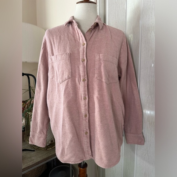 Madewell flannel sunday button down shirt, Pink Sz Medium - Picture 3 of 8